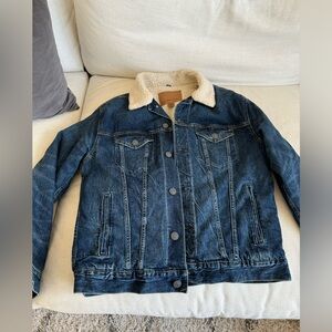 American Eagle denim Sherpa jacket MEDIUM MENS